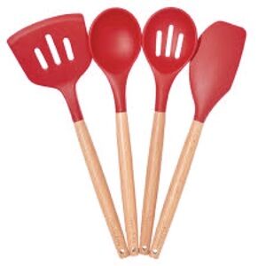 ❤️ 3 for $35 | SUR LA TABLE | 4-Piece Silicone Utensil Set | Red